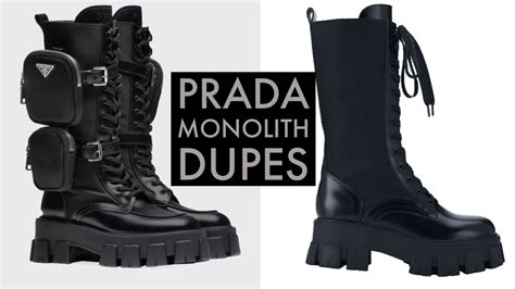 prada monolith boots dupes|prada boots camouflage.